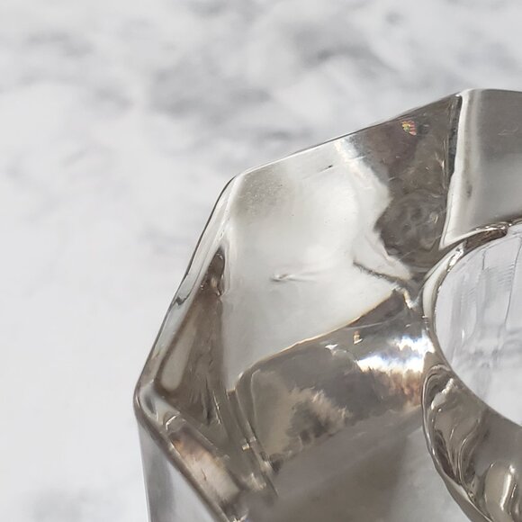 MCM Vintage Clear Crystal Faceted Candlestick Holder - Picture 6 of 6